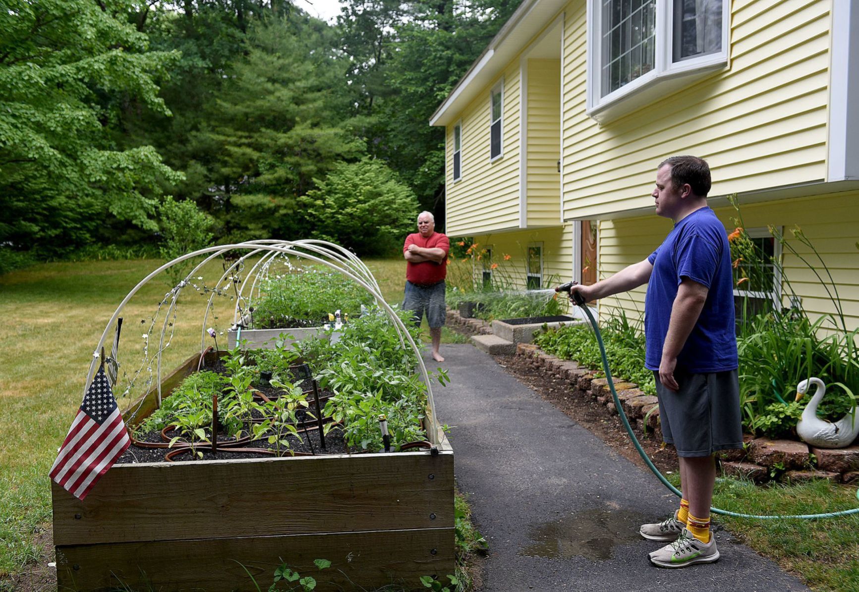 Sean Corcoran in the garden
